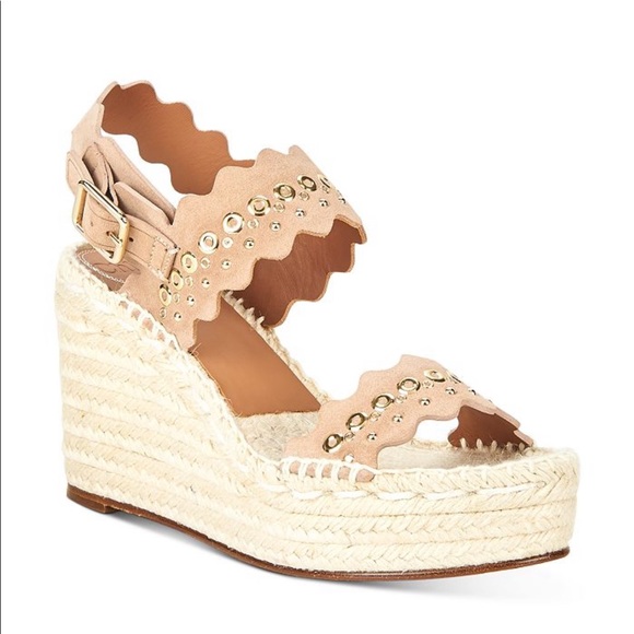 CHLOÉ Lauren Scalloped Espadrille Wedges - Picture 1 of 1